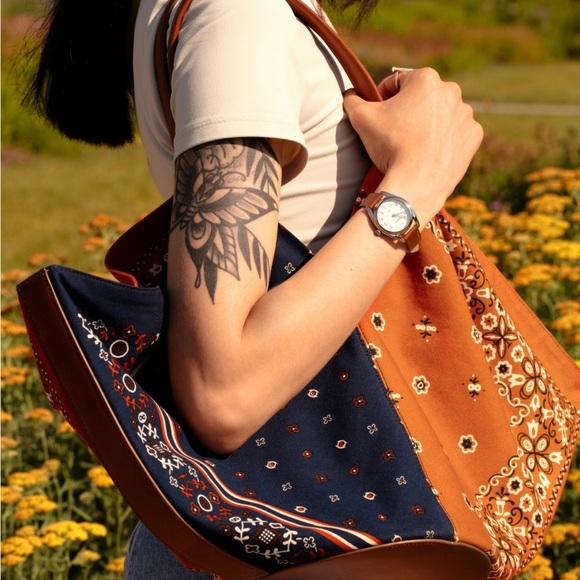 Shinola Derby Bandana Tote- Blue and Orange Bag - Picture 6 of 7